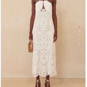 Cult Gaia  Everly dress White Crochet Midi Dress